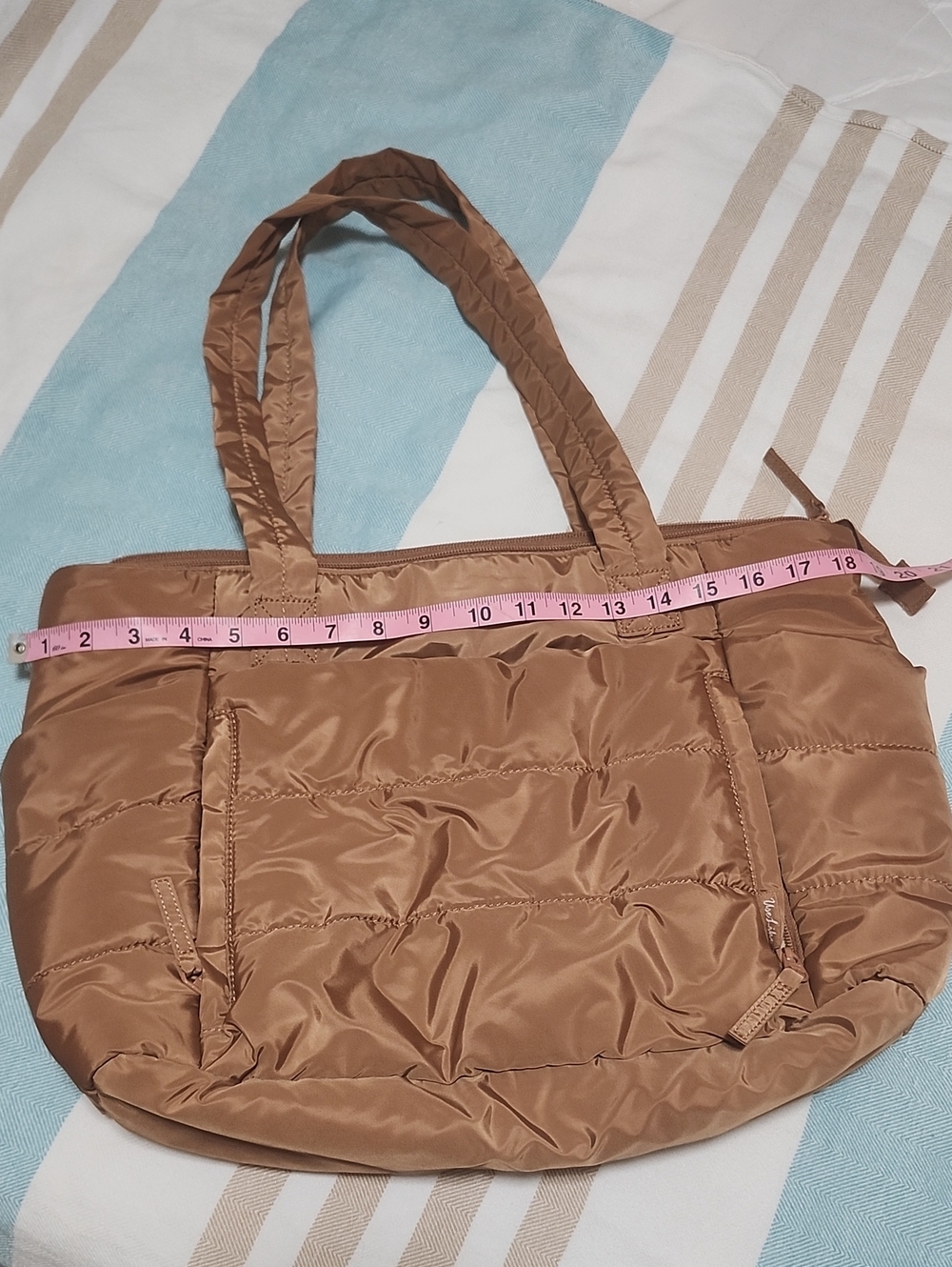 Quilted Tote Bag in Brown - Lightweight Everyday Carry